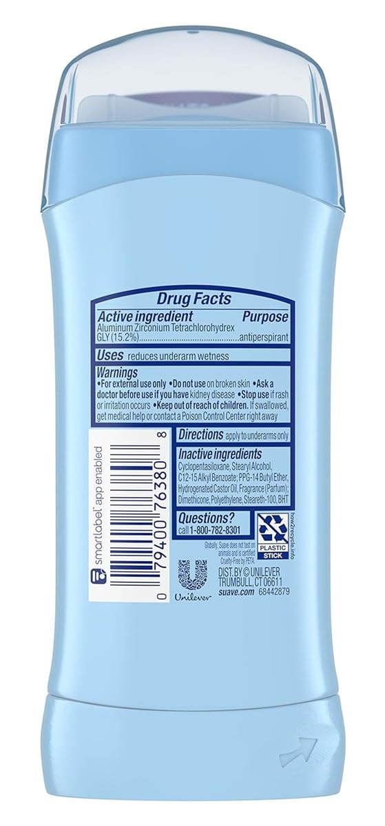 Suave Deodorant 2.6 Ounce 24Hr Powder Invisible Solid (76ml) (2 Pack) Beauty and Personal Care Suave