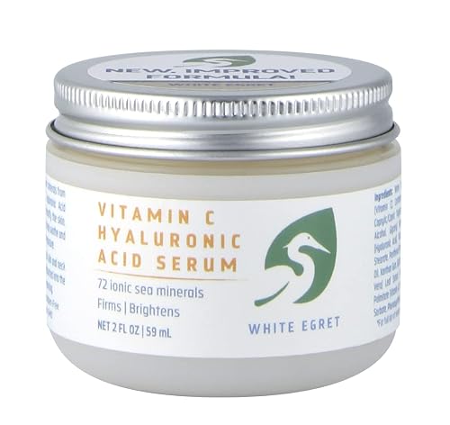 White Egret Radiant Glow Hyaluronic Acid Serum with Vitamin C - 2 Fl Oz | Anti-Aging Skincare for Women | Hydrating, Firming, and Brightening Formula Beauty & Personal Care White Egret