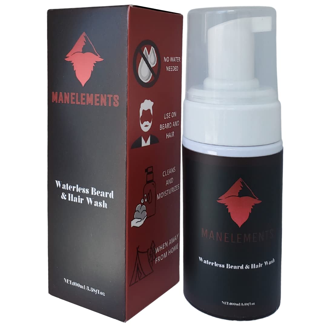 manelements Waterless Beard and Hair Cleansing Shampoo with Coconut Oil - Volumizes, Softens & Strengthens Beauty and Personal Care manelements