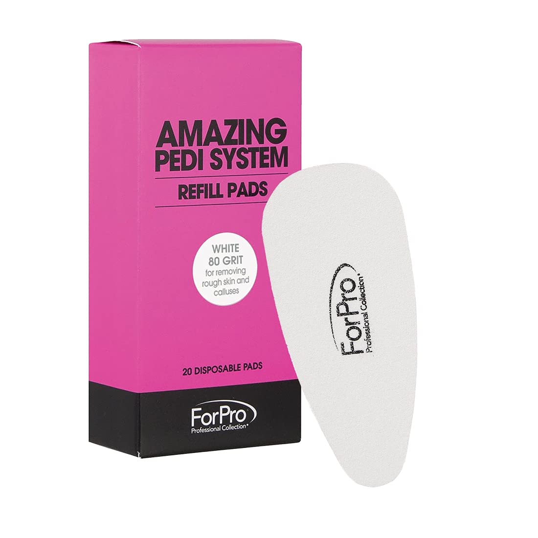 ForPro Professional Collection Amazing Pedi System Refill Strips, White, 80 Grit, Pedicure File Refills, 5” L x 2.5” W, 20-Count Beauty & Personal Care ForPro Professional Collection