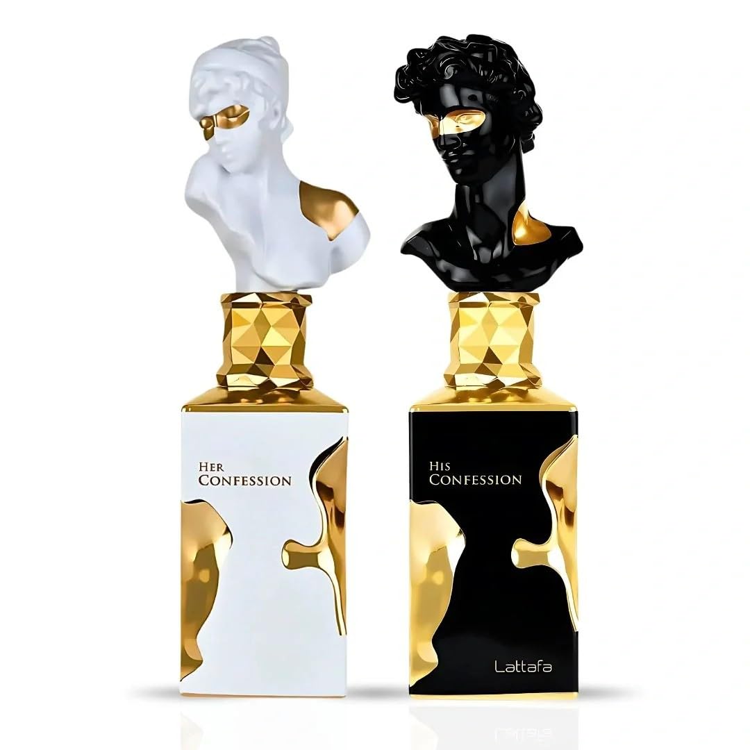 Lattafa His Confession & Her Confession Perfume Set - Eau de Parfum for Men & Women - 2 x 100ml Long-Lasting Fragrance Gift Bundle Beauty & Personal Care Lattafa