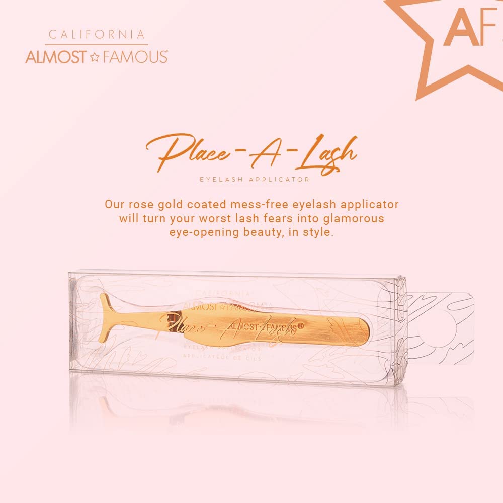 Almost Famous Magnetic False Eyelash Applicator Tool - Rose Gold Mess-Free Lash Tweezers for Strip Lashes and Extensions, Precision Grip, Beauty and Personal Care ALMOST FAMOUS