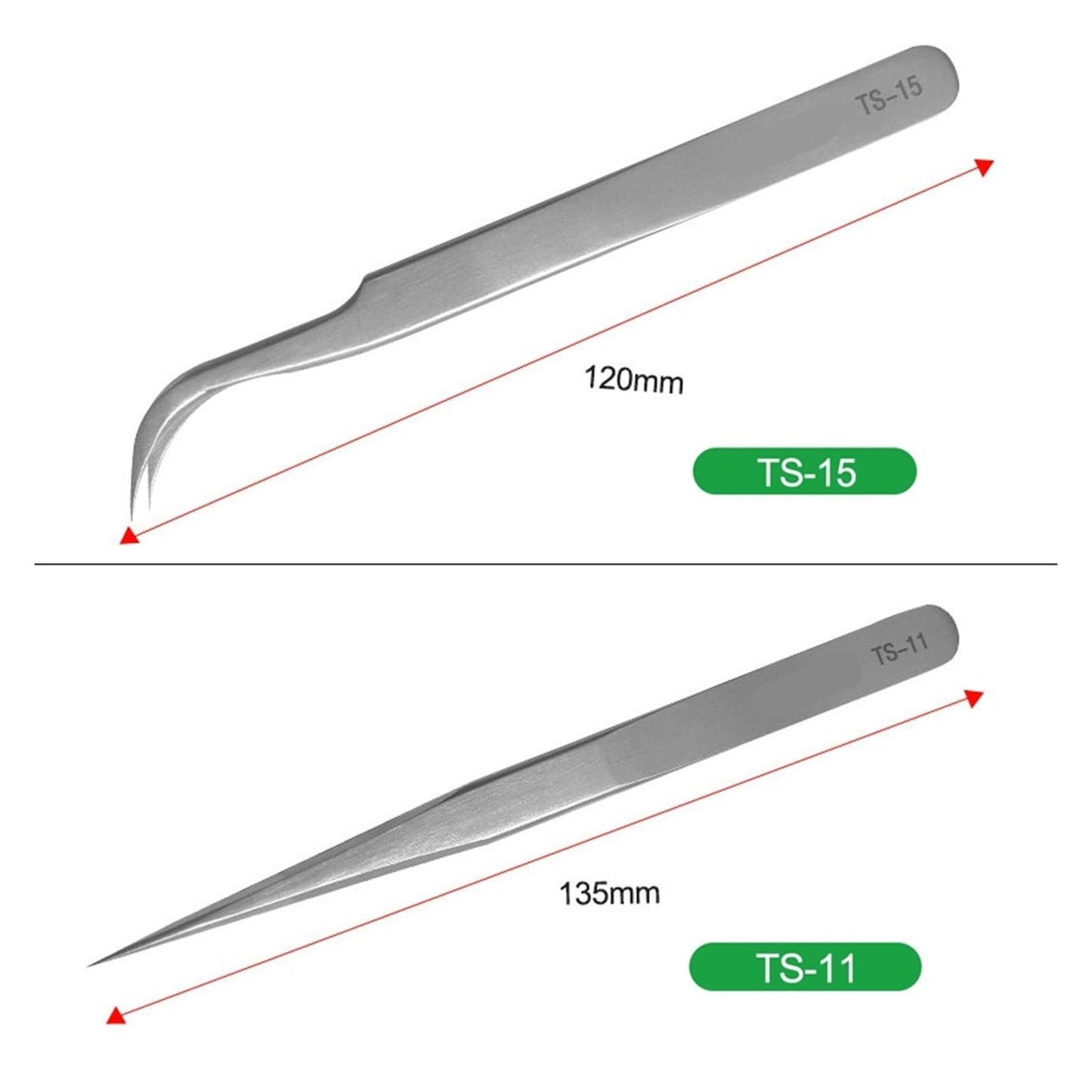 Precision Tweezers Stainless Steel Straight Curved Tip Tweezers(2 IN 1) Beauty and Personal Care ZYCZYCZZ