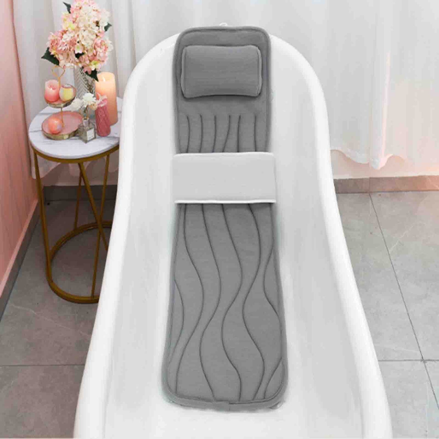 JYXYXSCP Full Body Bath Pillow, Anti-Slip Cushion for Bathtub Lumbar Support, Relieve Fatigue Lumbar Support Cushion, with Suction Cup Design (B 124 * Beauty and Personal Care JYXYXSCP
