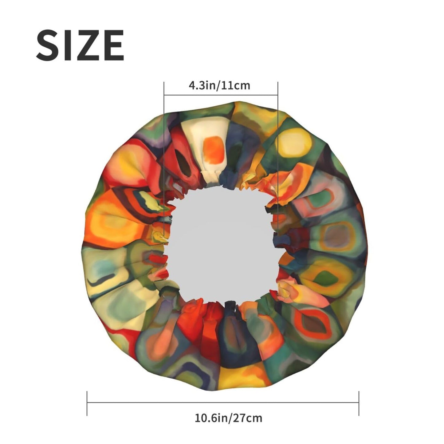 Abstract Art Squares Shower Cap for Women Men Large Reusable Shower Bonnet Double-Layer Waterproof Bath Caps Elastic Band Hair Hat for All Hairstyles Beauty and Personal Care BWLHJKE