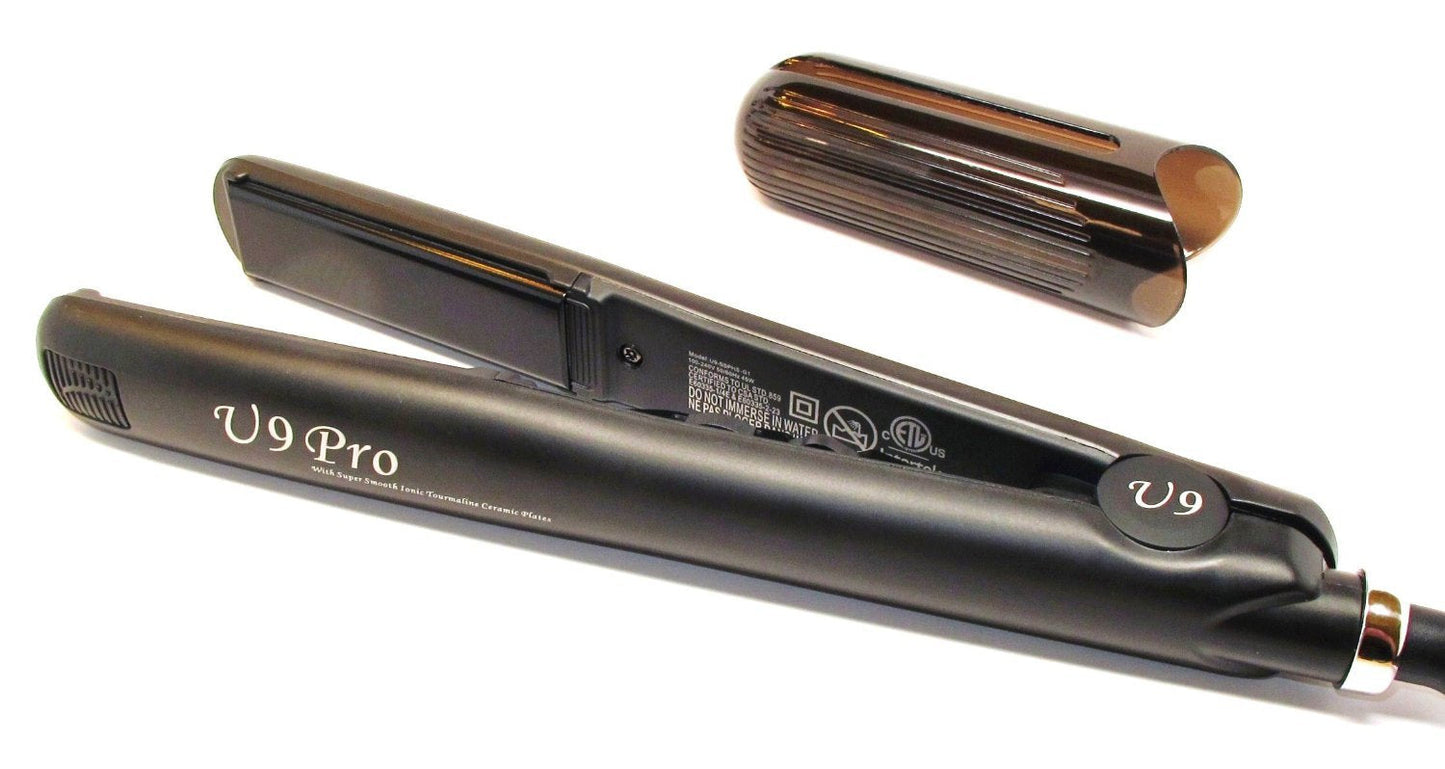 U9 Professional 1 Inch 450F Adjustable Temperature Ionic Tourmaline Ceramic Plate Dual Voltage Super Smooth Round Barrel Hair Straightener Flat Iron Beauty & Personal Care U9