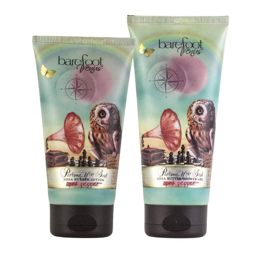 Barefoot Venus Moisturizing Shea Butter Shower Gel & Body Lotion Set (Pink Pepper) Beauty and Personal Care Barefoot Venus