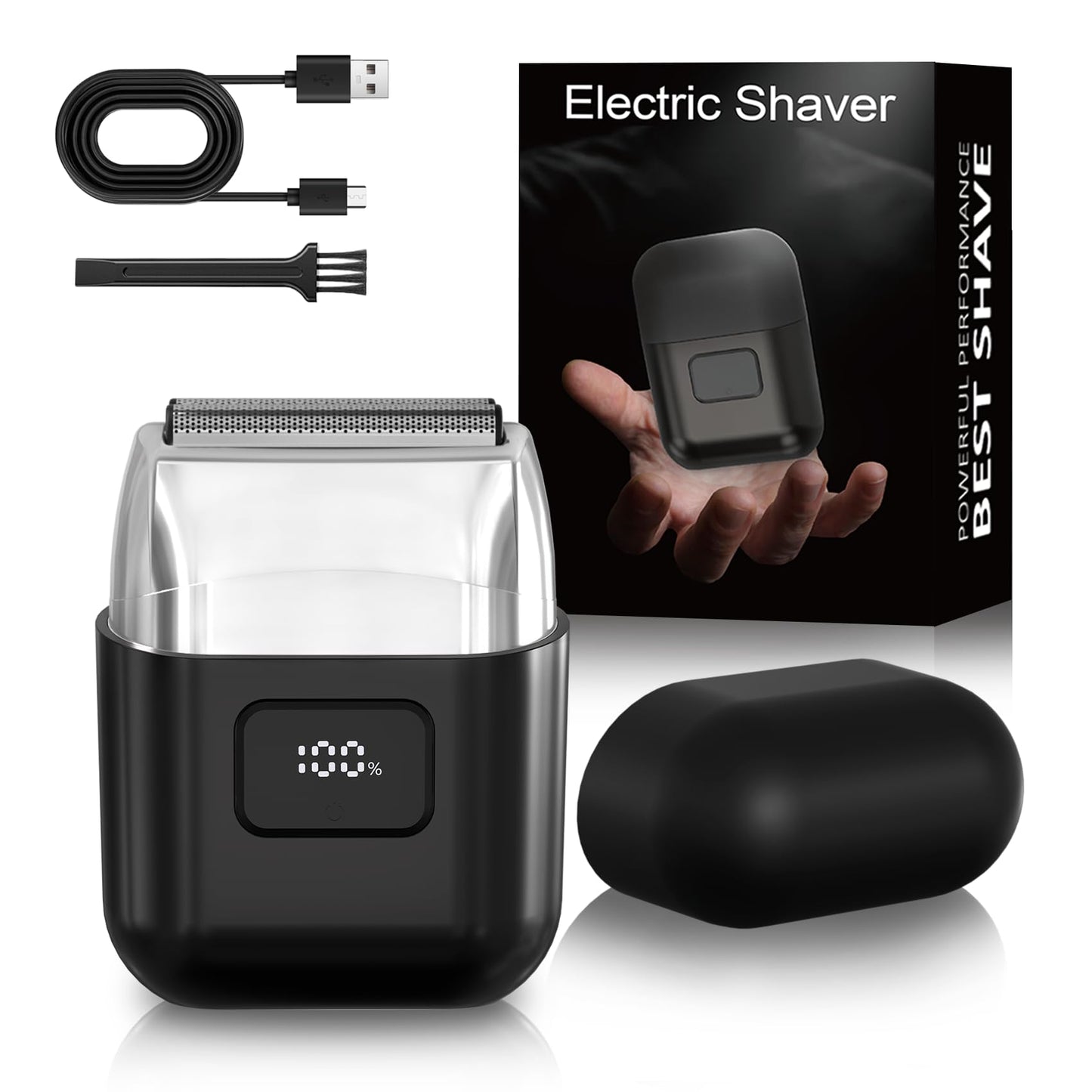 YOXSPD Electric Foil Shaver for Men - Mini Electric Razor for Face, 3 Floating Blades, LED Display, Dual Speed - IPX7 Waterproof, USB-C Fast Charging Beauty and Personal Care YOXSPD