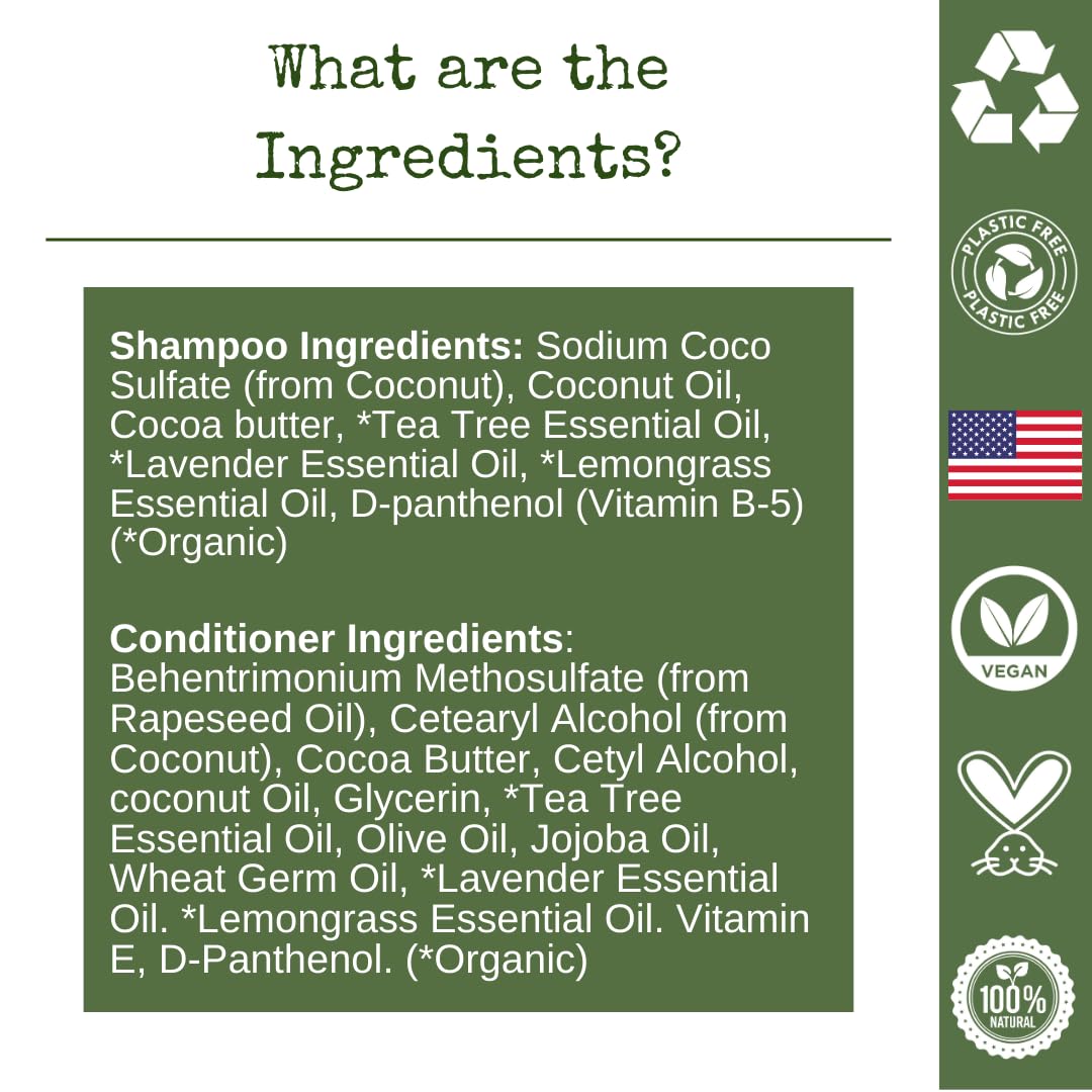 /liv/ Nature Shampoo Bar and Conditioner with Travel Tins | Lemongrass, Lavender, Tea Tree Oil | Clarifying & Growth | For Oily Hair | USA 2-pk Beauty & Personal Care /liv/ Nature