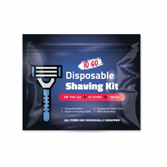 Compact Shaving Kit - Travel Shaving Essentials for Men & Women - Includes Disposable Razor, Shaving Cream, Washcloth & Aftershave Wipe - Hygiene Kit Beauty and Personal Care pH Advantage