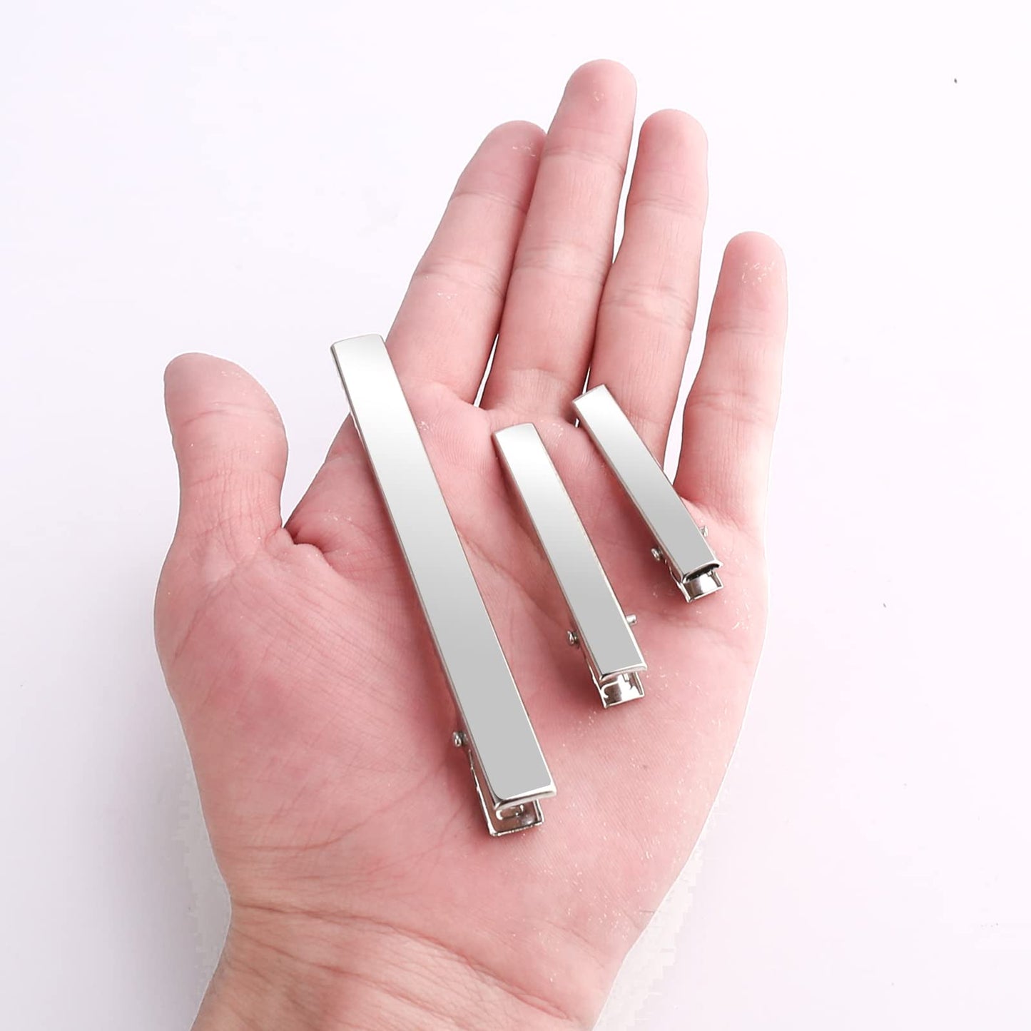 PHSZZ 70 Pcs Alligator Hair Clips, 3 Sizes Oversized Metal Silver Hair Bow Clips Single Prong Hairdressing Salon Hair Grip DIY Accessories Hairpins Beauty & Personal Care PHSZZ