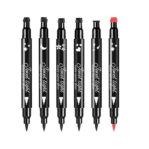 Pinkiou 6Pcs Eyeliner Stamp Pen Set, Long-lasting Eye Liner Pencil for Eye Makeup,Waterproof Double-Sided Liquid Eyeliner Stamp Pen Set Beauty & Personal Care Pinkiou