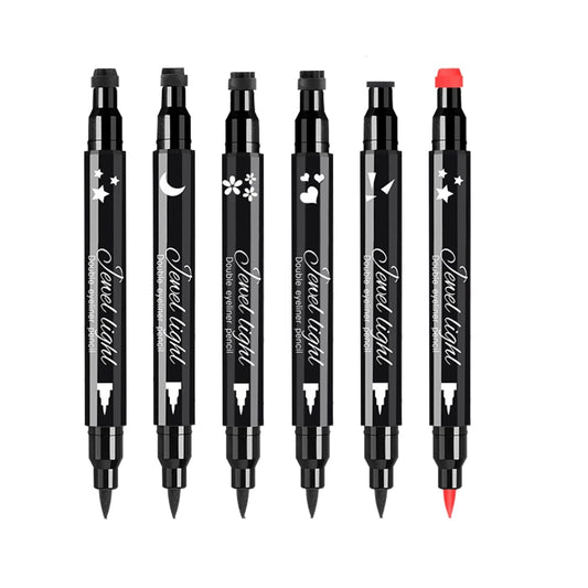 Pinkiou 6Pcs Eyeliner Stamp Pen Set, Long-lasting Eye Liner Pencil for Eye Makeup,Waterproof Double-Sided Liquid Eyeliner Stamp Pen Set Beauty & Personal Care Pinkiou