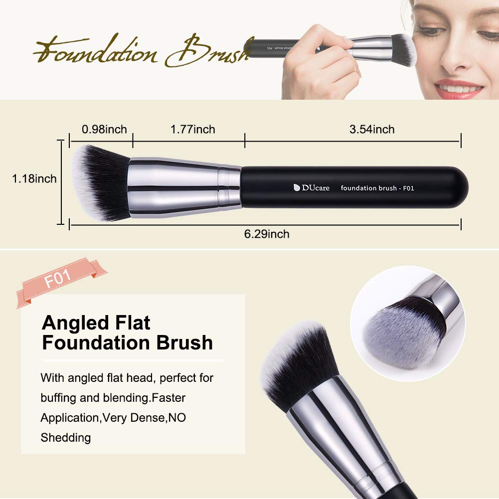 DUcare Makeup Brushes 3Pcs Foundation Contour Bronzer Brush,Concealer Brush,Blusher Powder Brush, Face Kabuki Travel Buffing Stippling Liquid Blending Beauty & Personal Care DUcare
