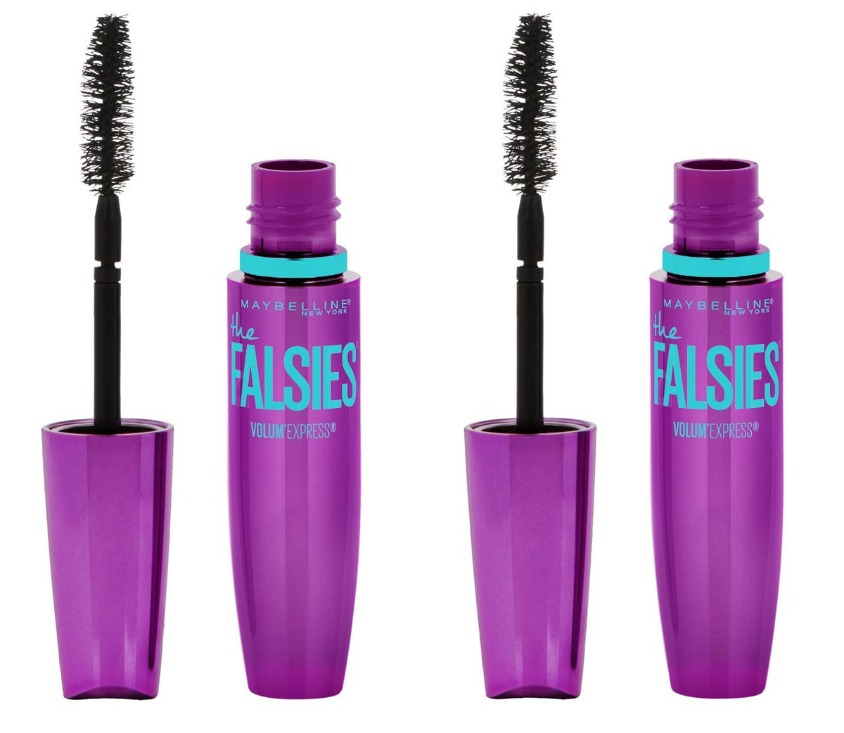Maybelline Makeup Volum' Express The Falsies Washable Mascara, Very Black, 2 count.