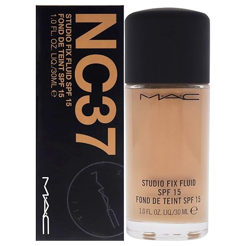 MAC Studio Fix Fluid Foundation SPF5, NC37, Clean, 1 Fl Oz (103522) Beauty & Personal Care MAC