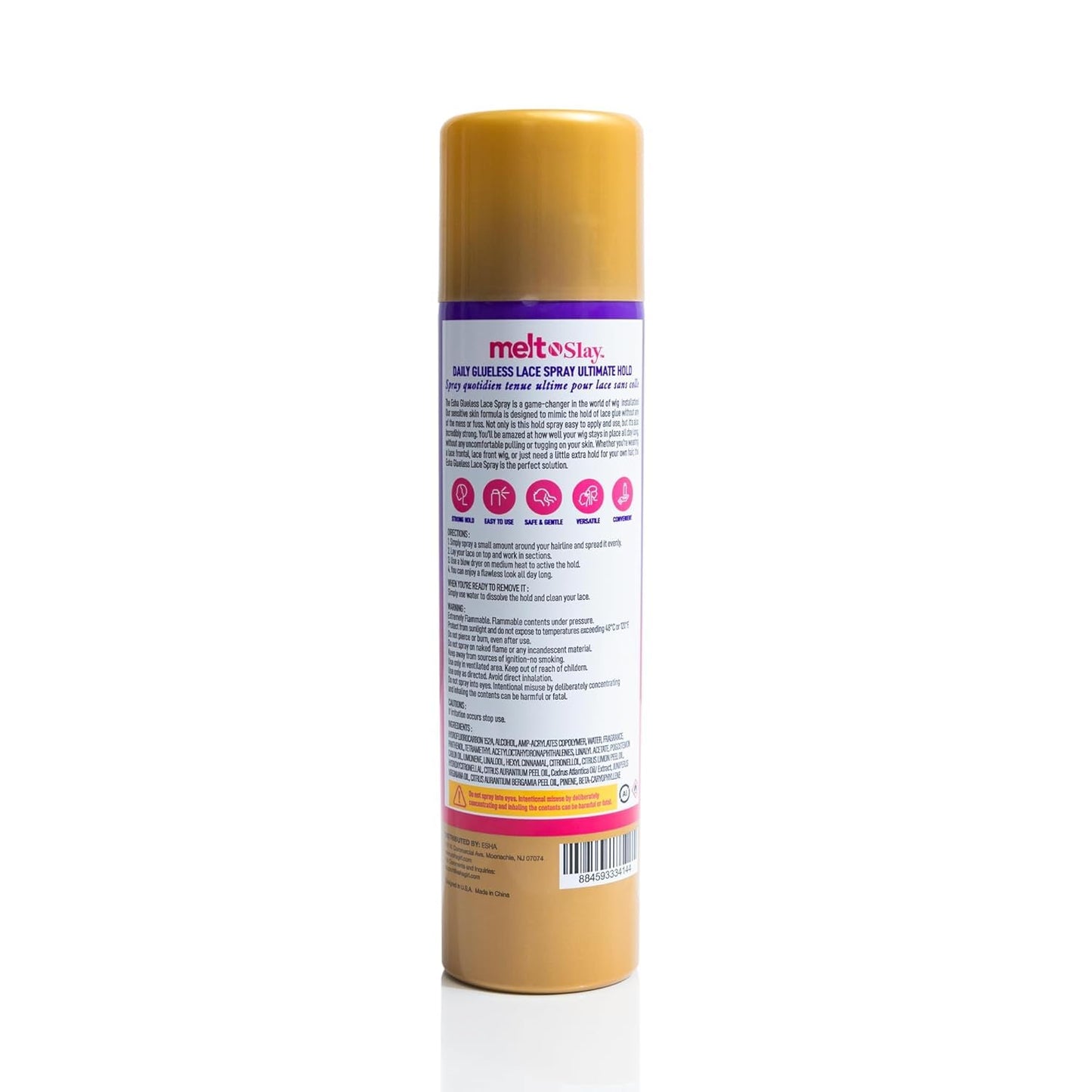 Esha MELT N SLAY Glueless Lace Spray - Ultimate Hold, Sweat & Water Resistant, Long-Lasting Secure Grip for Lace Wigs, Invisible Matte Finish & Edge Beauty & Personal Care Esha