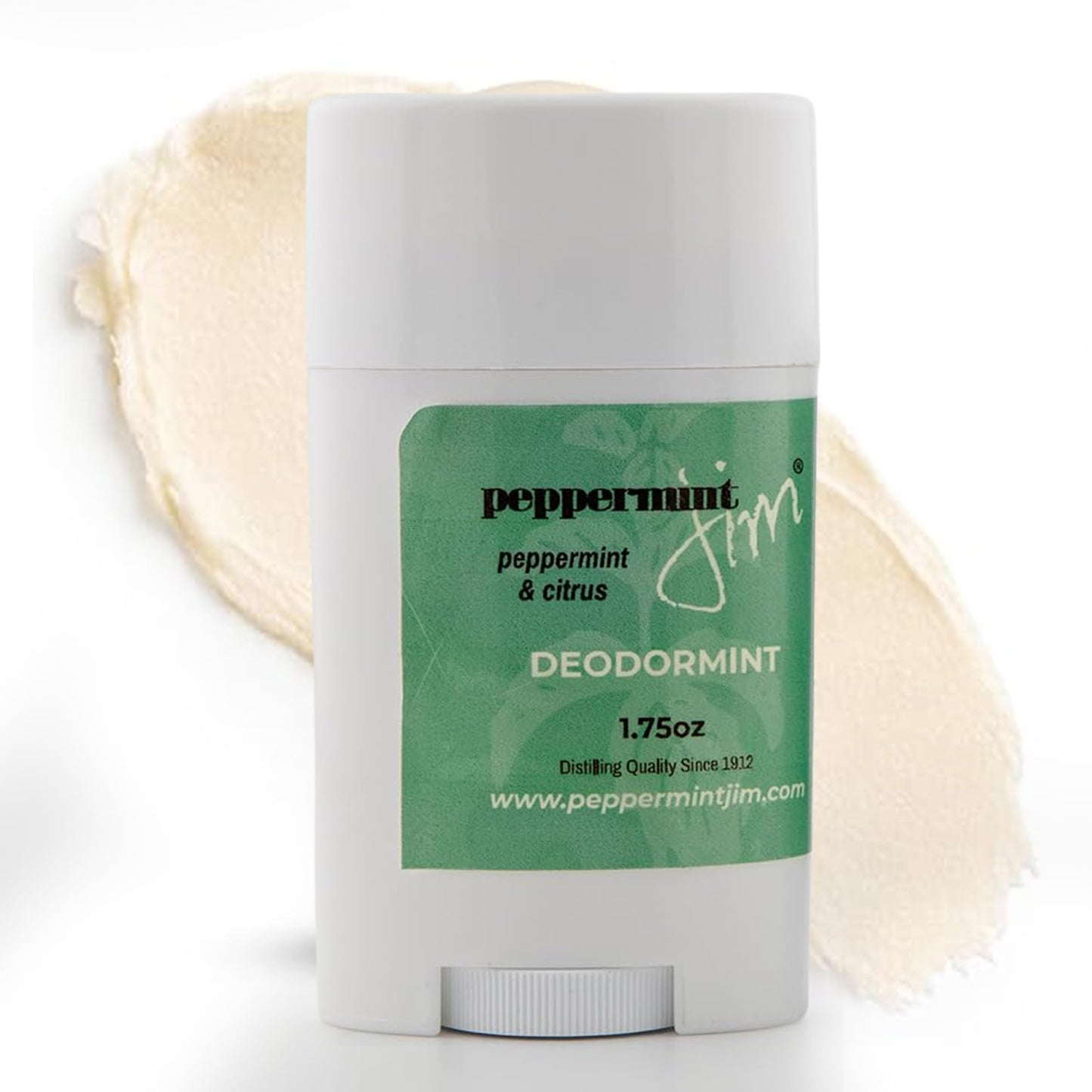 Peppermint Jim Peppermint and Citrus Deodormint Stick 1.75 Oz- Aluminum Free Natural Magnesium Deodorant for Men and Women - Twist Up for Every Day Beauty and Personal Care Peppermint Jim