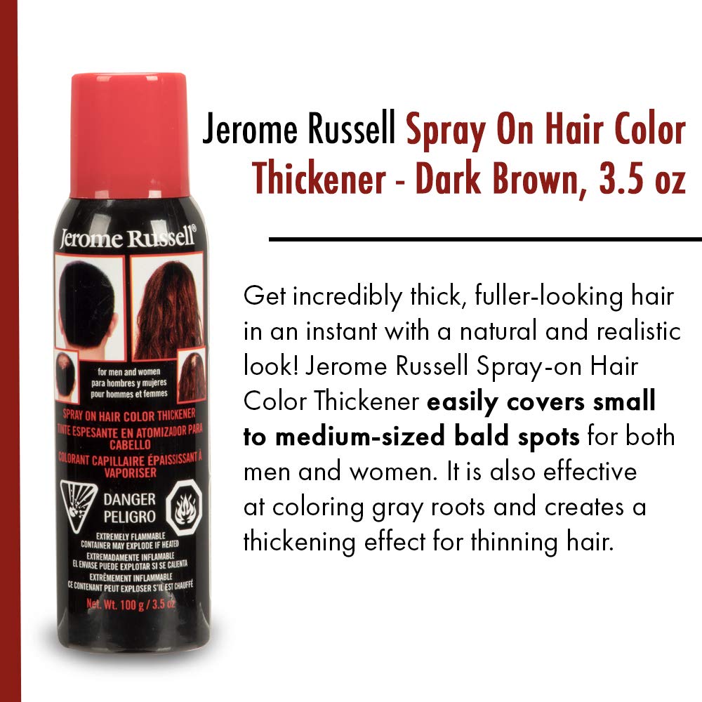 jerome russell Hair Color Thickener for Thinning Hair, Dark Brown, 3.5 Ounce Beauty & Personal Care Jerome Russell