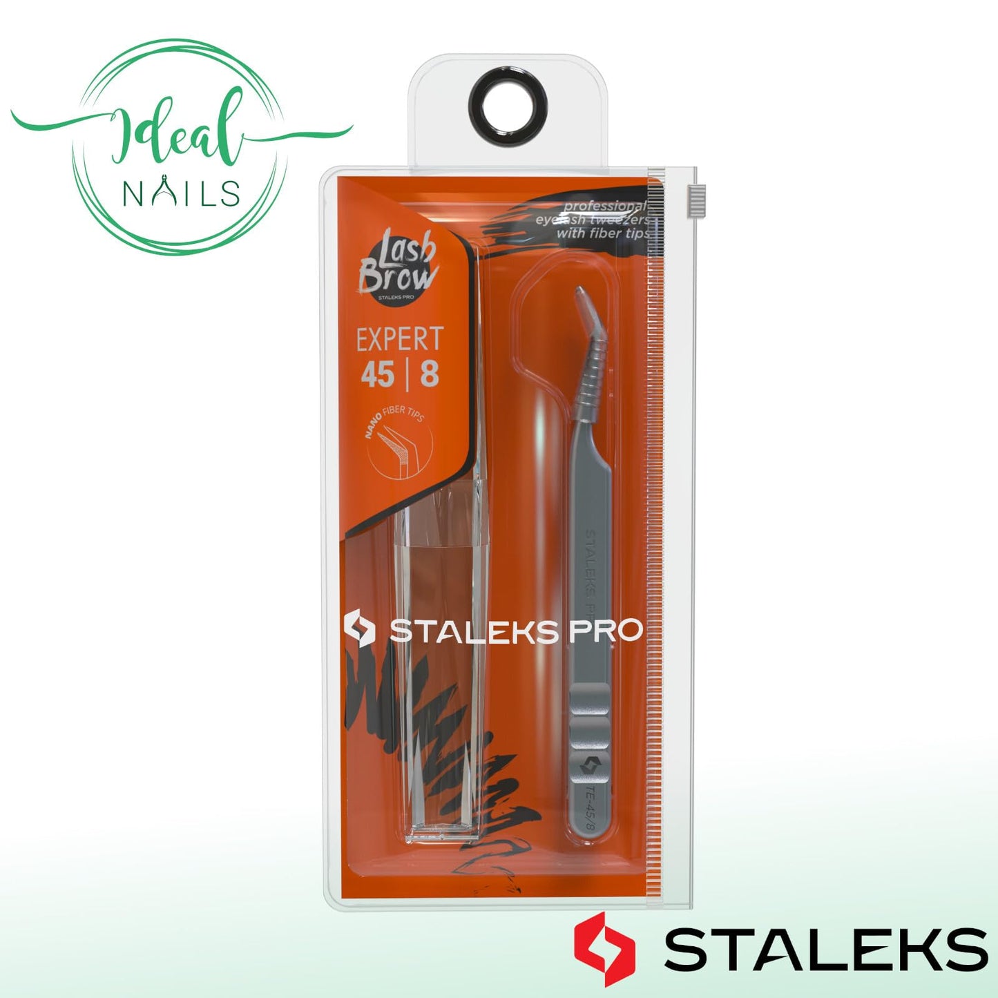 STALEKS PRO Expert 45 Type 8 Professional Eyelash Tweezers (Mini L-Shaped) - Stainless Steel with Nano-Notches for Volume & Mega-Volume Lash Beauty and Personal Care Staleks