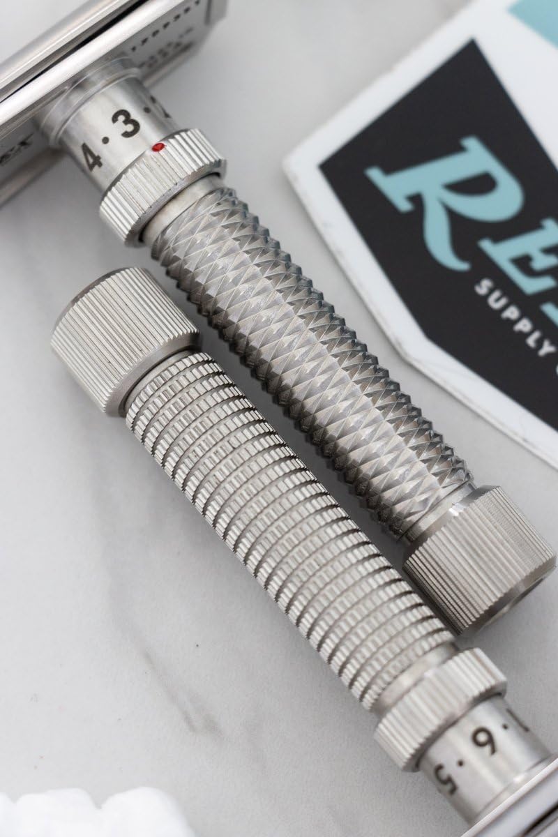 Rex Supply Co. Konsul Adjustable Slant Safety Razor - Stainless Steel Double Edge Razor with Diamond Grip - Customizable Shaving Precision - Made in Beauty and Personal Care Rex Supply Company