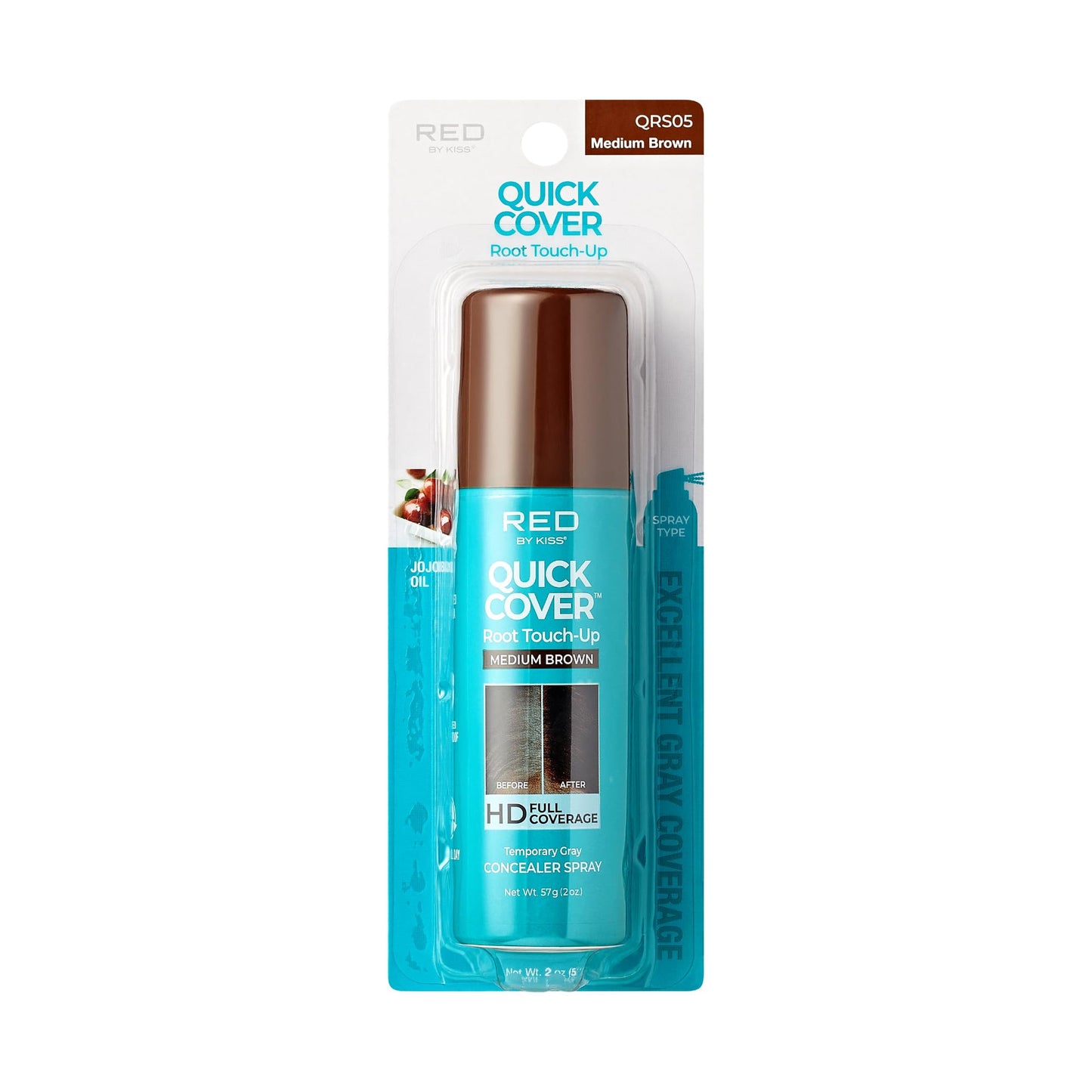 Red by Kiss Quick Cover Root Touch-Up Spray, Waterproof & Smudge-Proof Gray Coverage, Quick-Dry Formula with Jojoba Oil, Lightweight & Travel-Friendly Beauty & Personal Care Red by Kiss