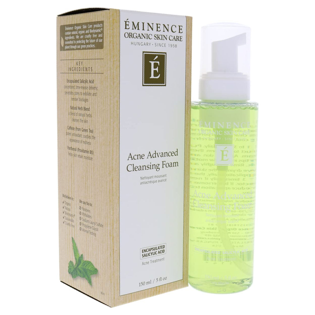 Eminence Acne Advanced Cleansing Foam for Unisex - 5 oz Cleanser Beauty & Personal Care Eminence