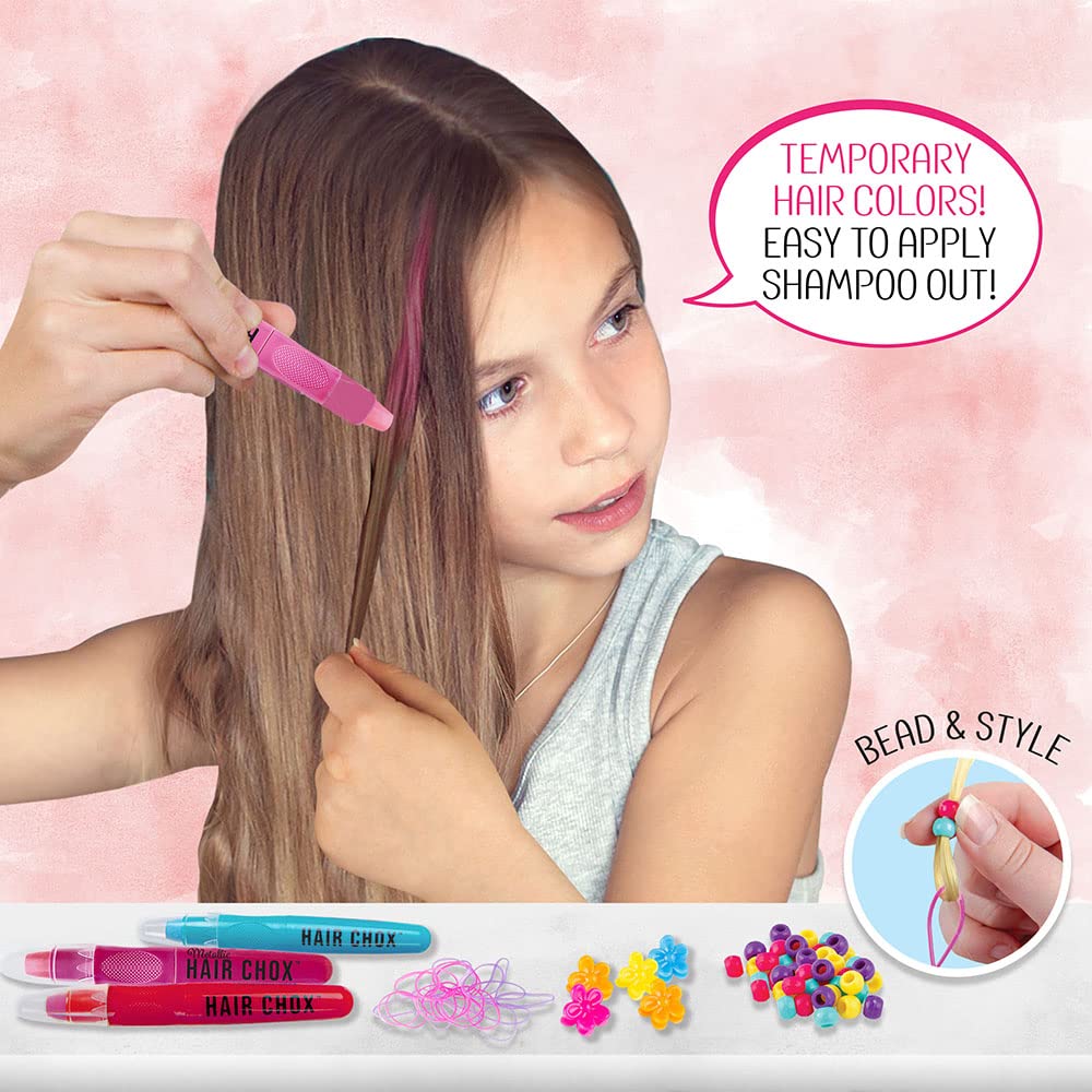 Fashion Angels Be a Stylist Hair Chox Salon Activity Kit - 12 Temporary Hair Chalk Pens, Yellow,Orange,Blue,Green,Pink,Red,Purple (12957) Beauty & Personal Care Fashion Angels