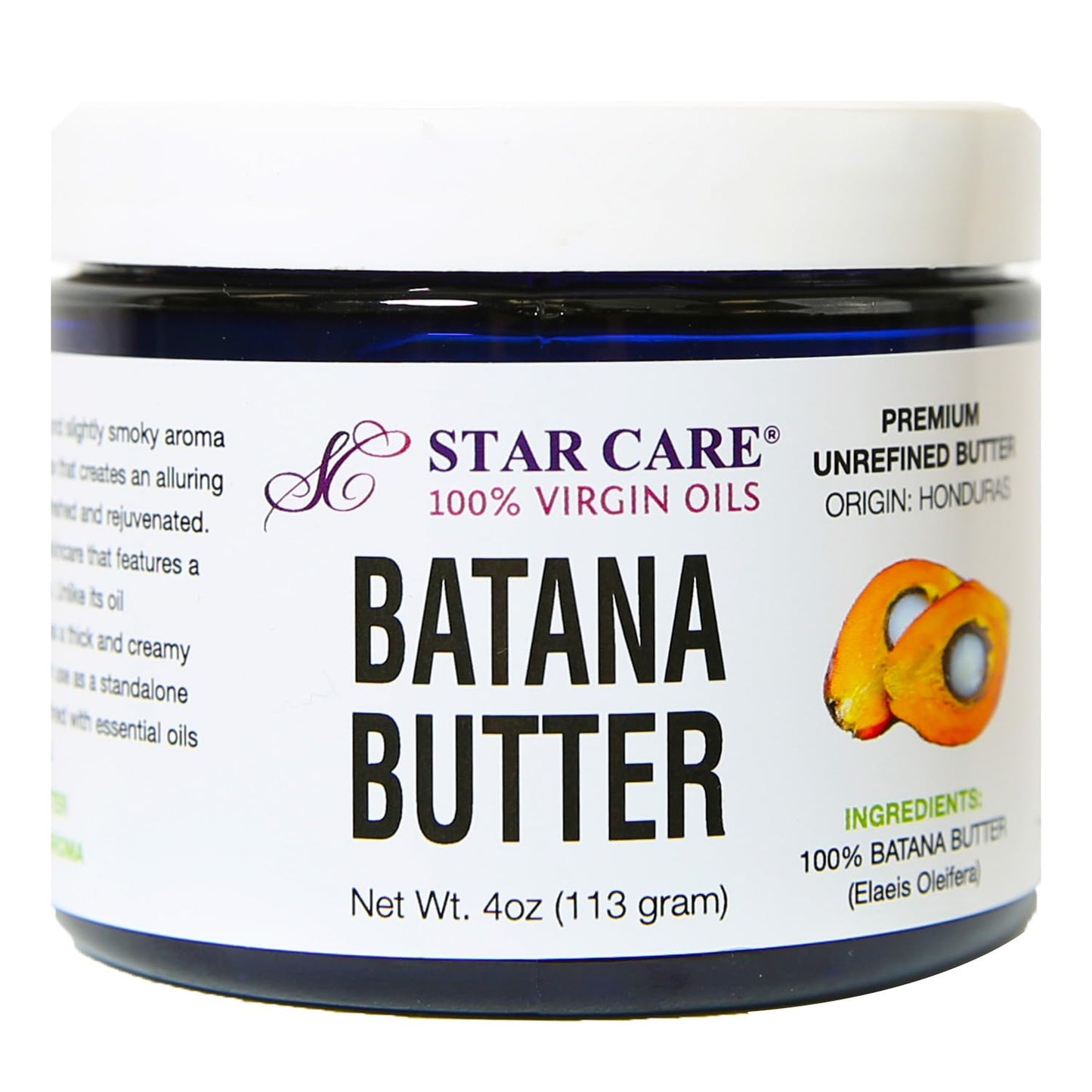 STAR CARE 100% Virgin Batana Butter 4oz/113g Unrefined Pure Hair Skin Moisturizer Deep Hydration for Dry Damaged Curly Hair Natural Scalp & Body Beauty & Personal Care STAR CARE