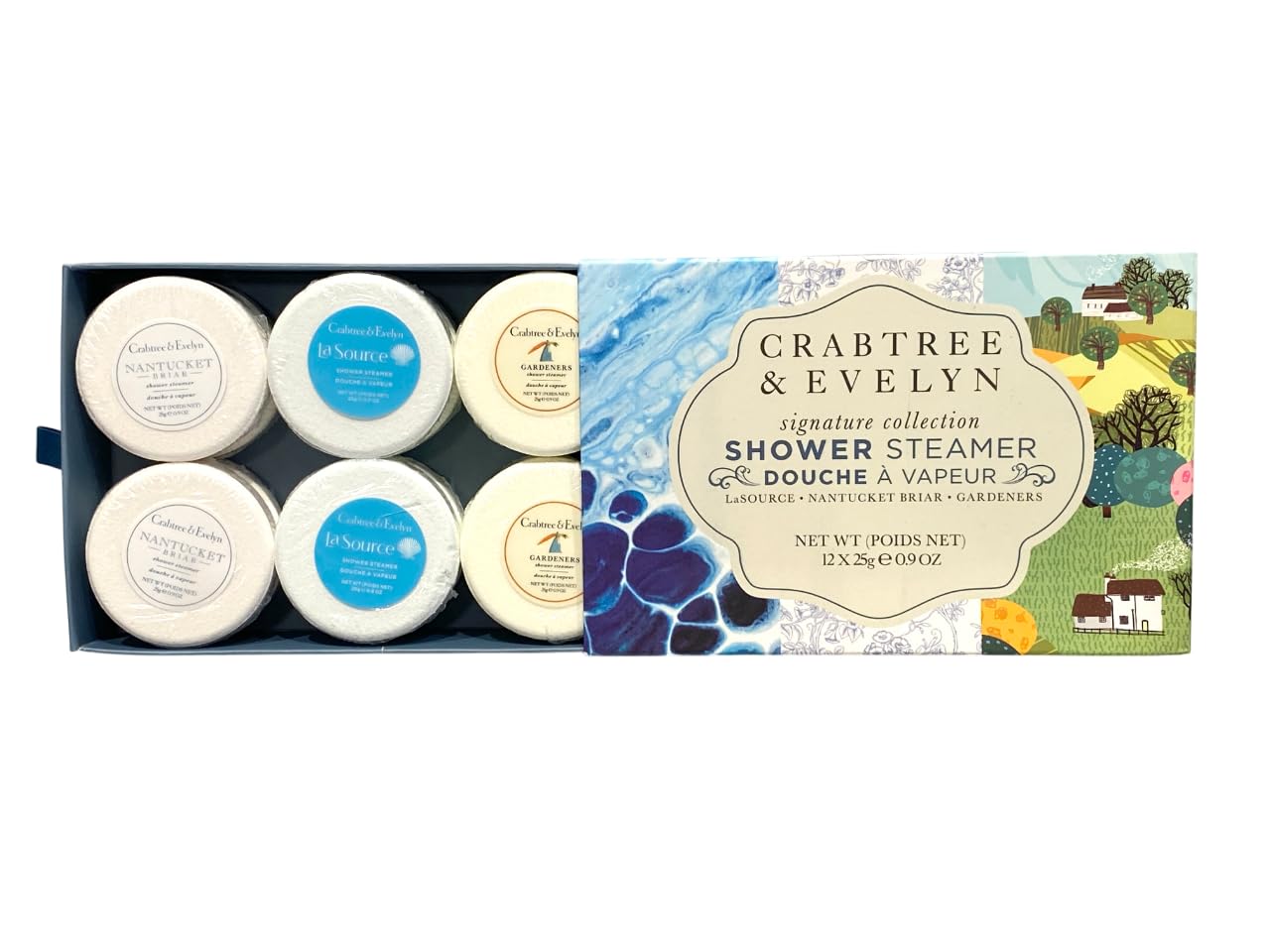 Crabtree & Evelyn Shower Steamers Aromatherapy Large Unisex Tablets (LaSource, Nantucket Briar, Gardeners) Set of 12 Beauty and Personal Care Crabtree & Evelyn