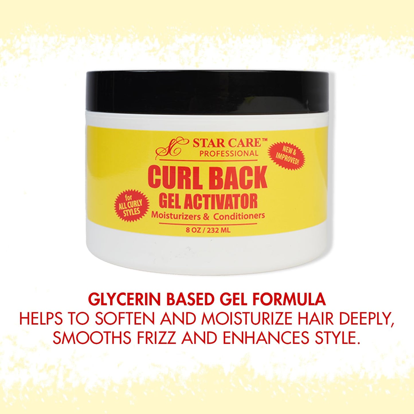 STAR CARE Curl Back Gel Activator 8oz Hydrating Curl Enhancer with Glycerin Softens Moisturizes for Healthy Defined Curls Reduces Breakage & Split Beauty & Personal Care STAR CARE