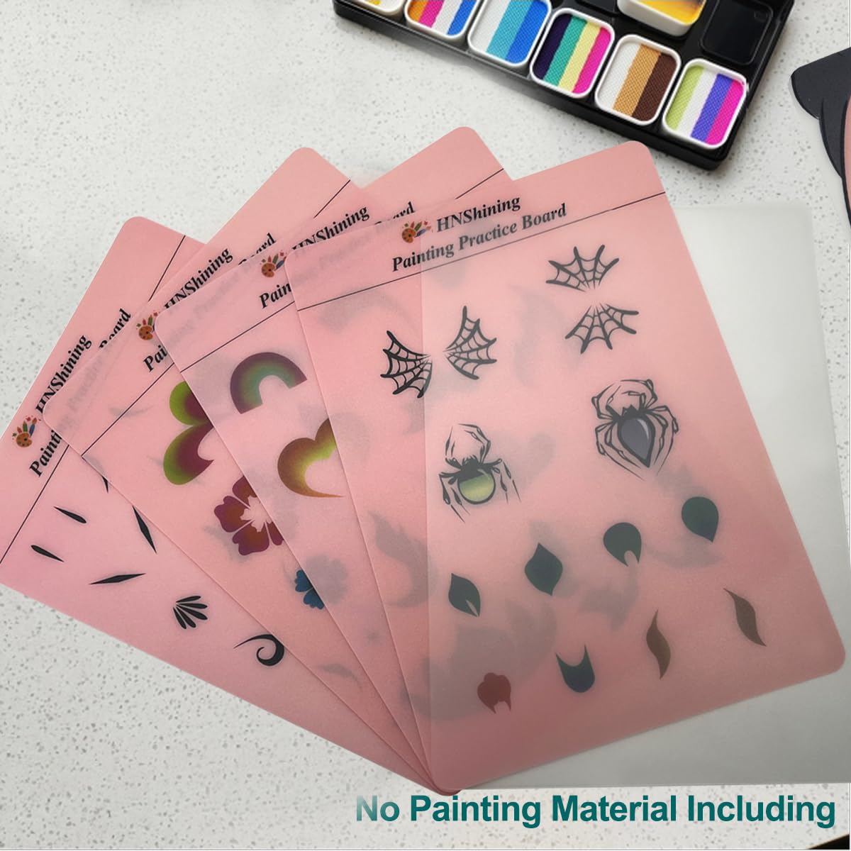 HNShining Face and Body Paint Practice Board With Various Patterns - Reusable Exercise Template and Skill Sheet Beauty & Personal Care HNShining