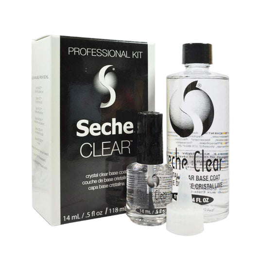 Seche Clear Professional Kit, Crystal Clear Base Coat for Nail Polish, 4 oz & 0.5 oz Refill Beauty & Personal Care Seche