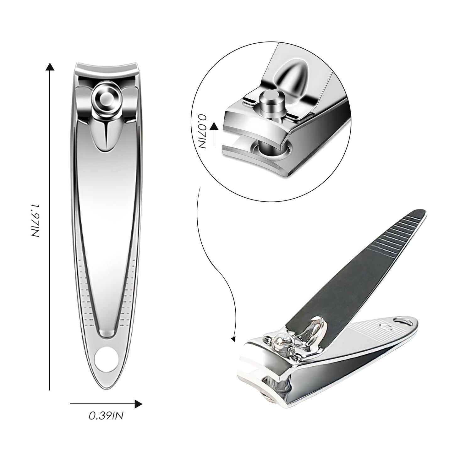 Ayearparty 120 Pieces Nail Clipper Set Flat Toenail Clippers Stainless Steel Fingernails Manicure Pedicure Sturdy Silver Small Trimmer Portable Bulk Beauty & Personal Care Ayearparty