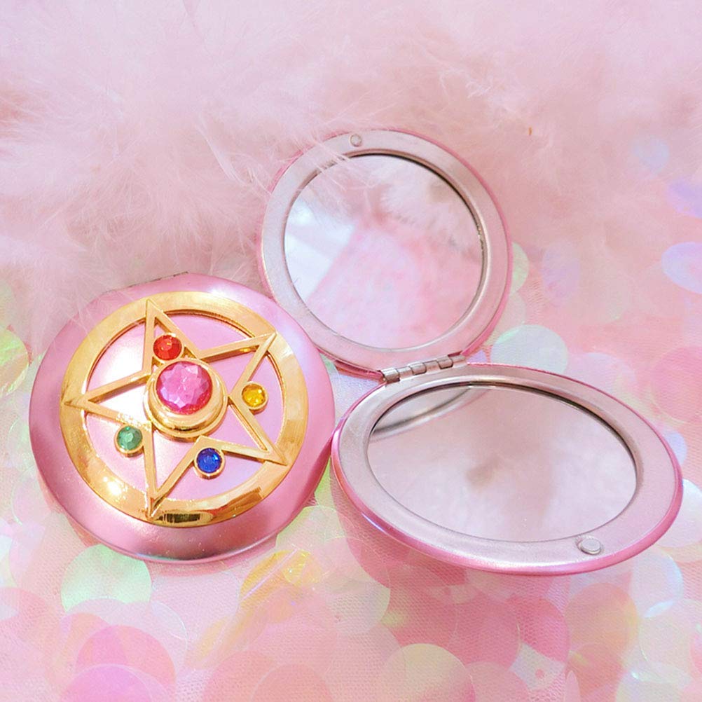 SHOWLOUE Makeup Compact Mirrors, Personal Makeup Mirror Portable Travel Handheld Foldable Double Sided Mirror Beauty & Personal Care SHOWLOUE