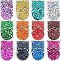 Estanoite 24 Color Sequins & Fine Glitter Mix - Holographic Glitter Flakes for Face, Body, Eye, Hair & Nail Art Beauty & Personal Care Estanoite