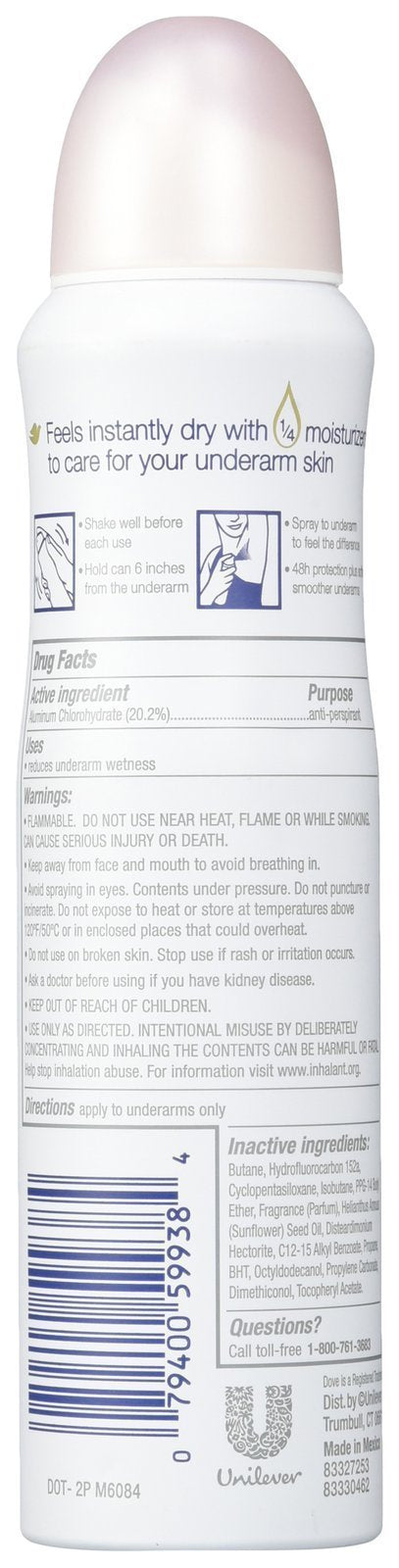 Dove Dry Spray Antiperspirant Deodorant Powder Soft, 3.8 Ounce Beauty and Personal Care Dove