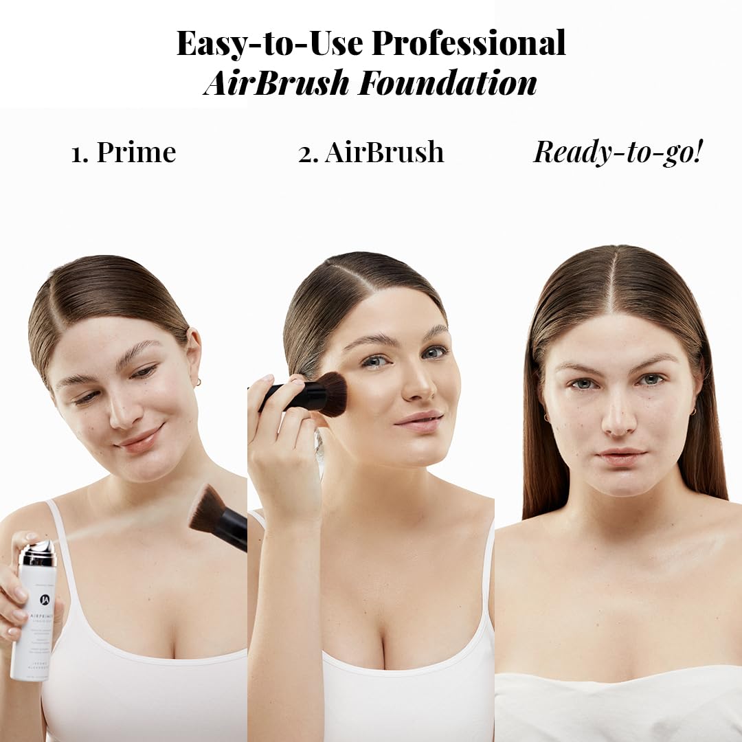 MagicMinerals AirBrush Foundation Set by Jerome Alexander - 3pc Set Includes Primer, Foundation and Kabuki Brush - Spray Makeup with Anti-aging Beauty & Personal Care Jerome Alexander