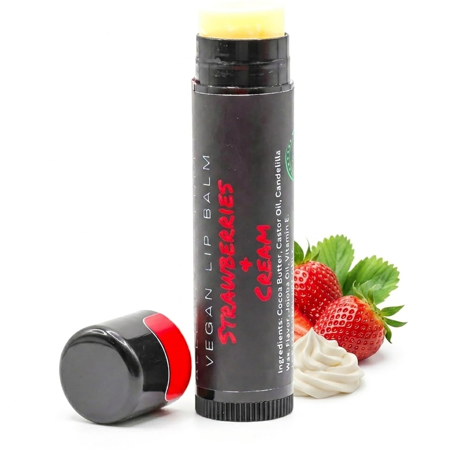 UNCHAPPED Vegan Lip Balm - All Natural and Free of Beeswax, Soy, Nut, and Top 9 Food Allergens (Strawberries and Cream) Beauty and Personal Care UNCHAPPED