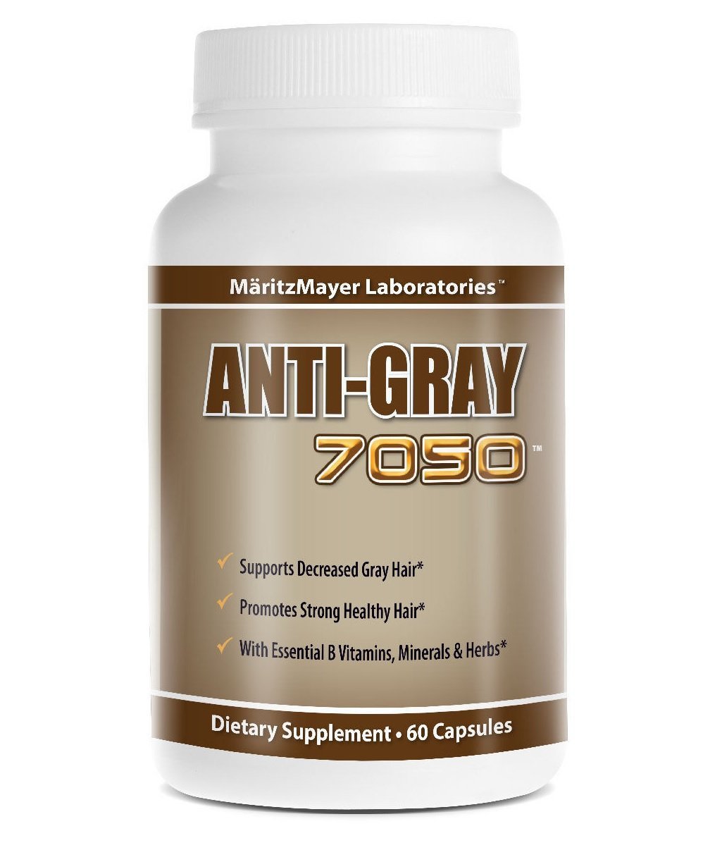 Anti Gray Hair 7050 Restore Natural Hair Color 60 Capsules Per Bottle (3 Bottles) Beauty & Personal Care MÄRITZMAYER LABORATORIES