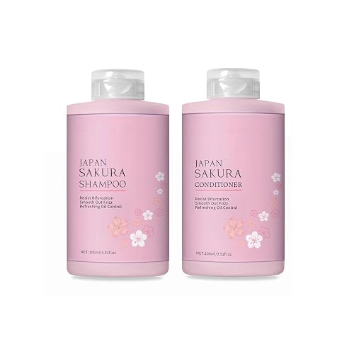 Sakura Shampoo and Conditioner Set, Hair Shampoo and Conditioner for Women, Long Lasting Sakura Scent, Hair Care, Deep Hydration, Frizz Control Beauty & Personal Care New Cover