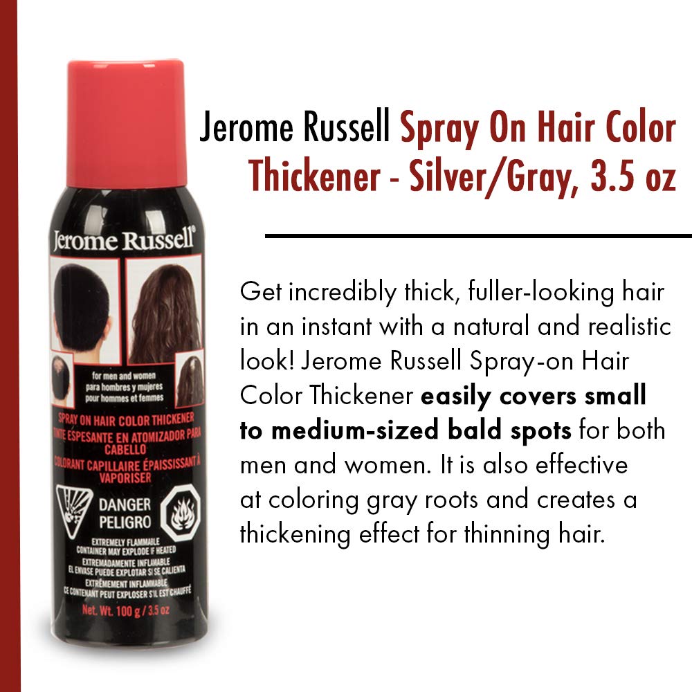 Jerome Russell Hair Color Thickener For Thinning Hair, Silver/Gray, 140 ml Beauty & Personal Care Jerome Russell