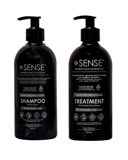 SENSE AWAKEN YOUR CONSCIENCE Nanotech Plex Repair Shampoo & Conditioner Set - Bond Restoration with Hyaluronic Acid, Coconut, Ginger & Q10 - 2 x 500 Beauty & Personal Care SENSE AWAKEN YOUR CONSCIENCE