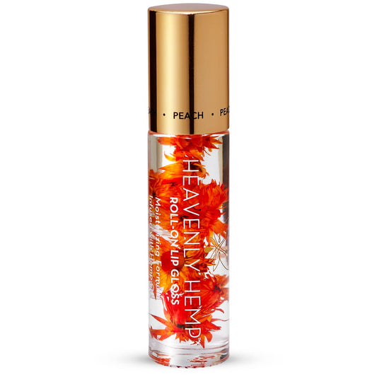 Blossom Roll on Lip Gloss, Scented Clear High Shine Moisturizing Lip Oil, Non Sticky, Infused with Real Flowers, Made in USA, 0.2oz, Peach Hemp Beauty & Personal Care Blossom