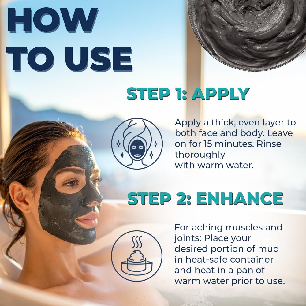 Natural Elephant Dead Sea Mud Mask - Deep Pore Cleansing for Face & Body - Acne, Blackheads, Oily Skin - 100% Natural Skin Care - Tightens Skin- Beauty & Personal Care Natural Elephant