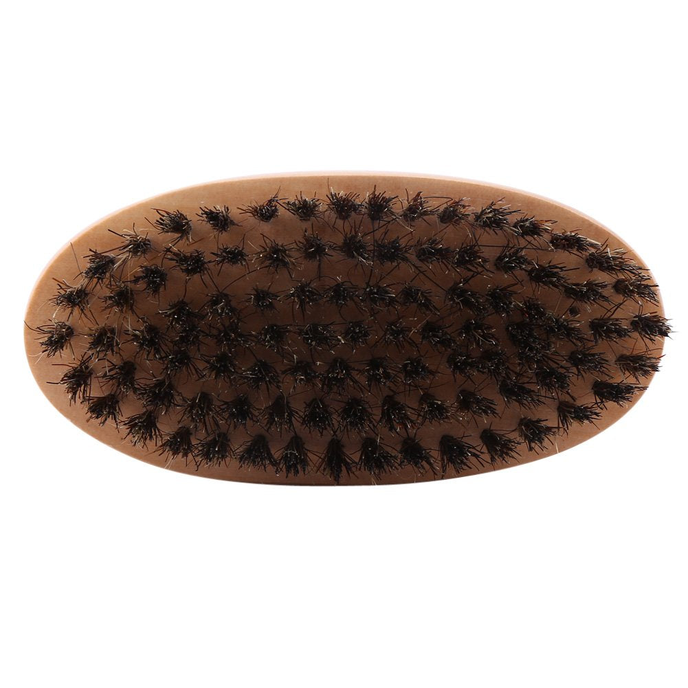 Beard Brush, Men Faux Boar Wood Handle Military Pocket Mustache Beard Grooming Comb Brush Beauty and Personal Care FILFEEL