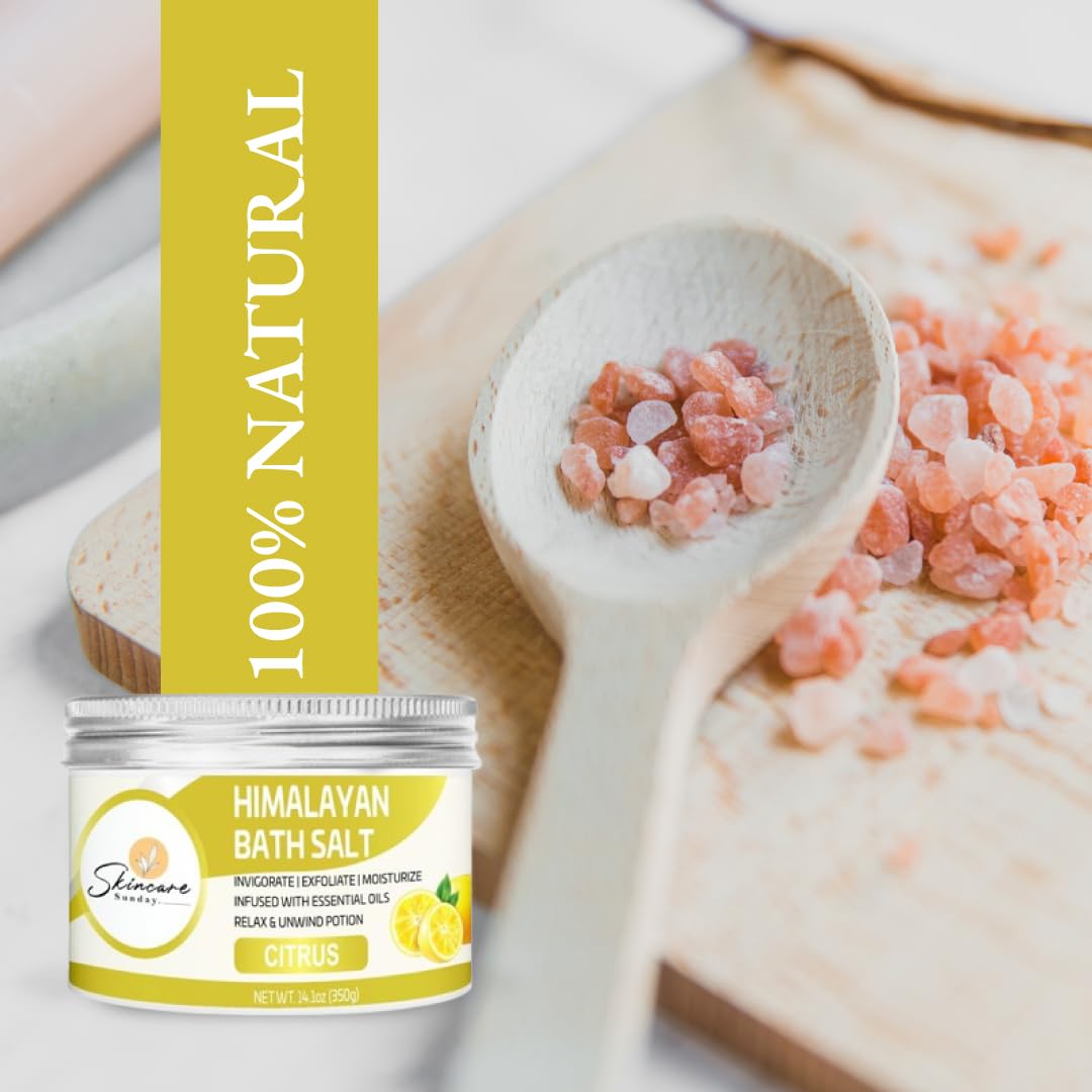 Skincare Sunday Himalayan Bath Salts Infused with Minerals and Essential Oils - Invigorate - Exfoliate - Moisturize - Detoxify - Cleanse - Relaxing Beauty and Personal Care SKINCARE SUNDAY