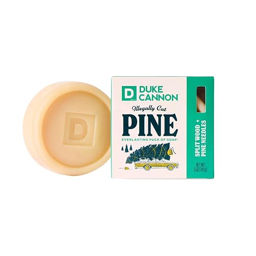 Duke Cannon Illegally Cut Pine Soap for Men - Split Wood + Pine Needles Scent, Long-Lasting Puck of Soap, 10 oz Bar Beauty & Personal Care Duke Cannon Supply Co.