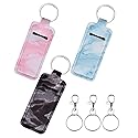 Meiiy Chapstick Holder Lip balm Holder Lipstick Sleeve Pouch Lip Gloss Holder With Hook 3 Pcs Marble Stocking Stuffers Gift for Women (3pcs) Beauty & Personal Care Meiiy