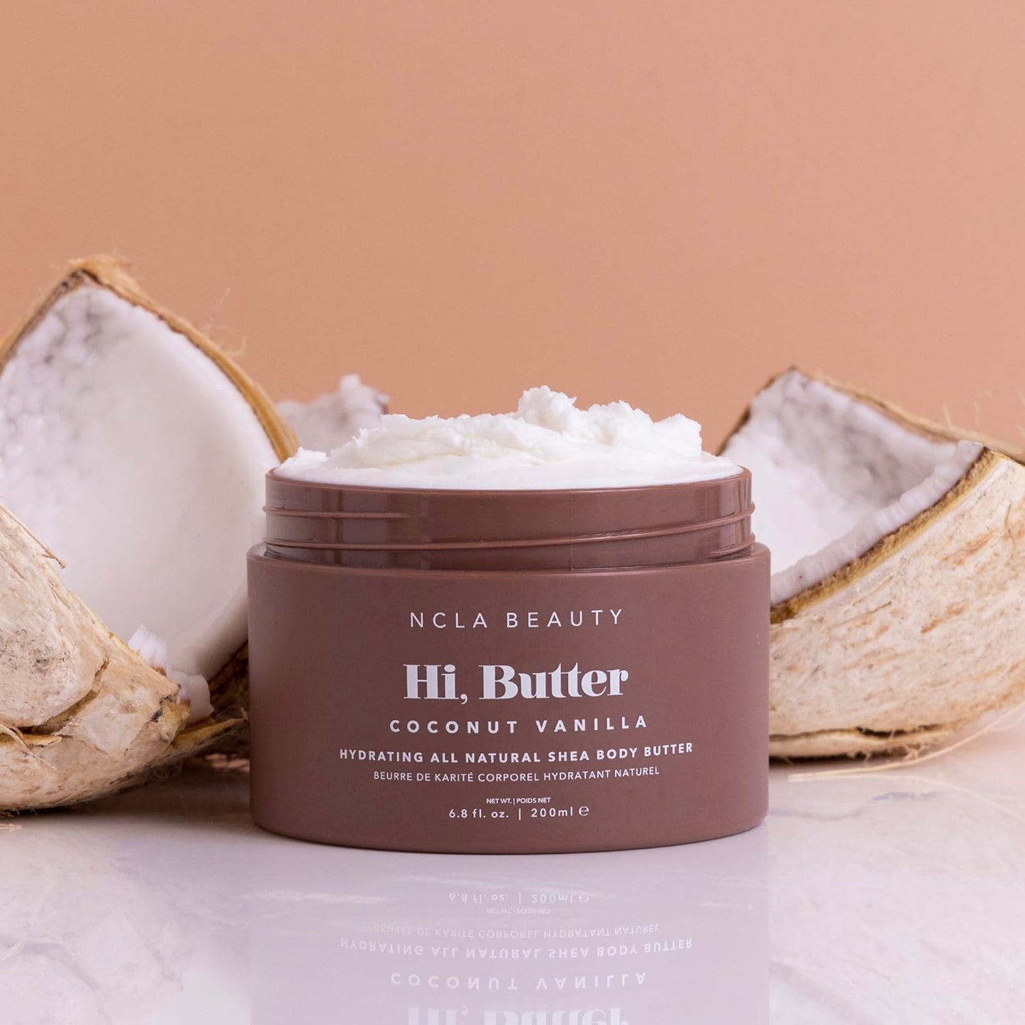 NCLA BEAUTY Hi Butter All Natural Body Butter - Body Moisturizer with Sunflower Oil and Shea, Cocoa, Mango Extracts - Coconut Vanilla - 6.8 oz Beauty & Personal Care NCLA BEAUTY